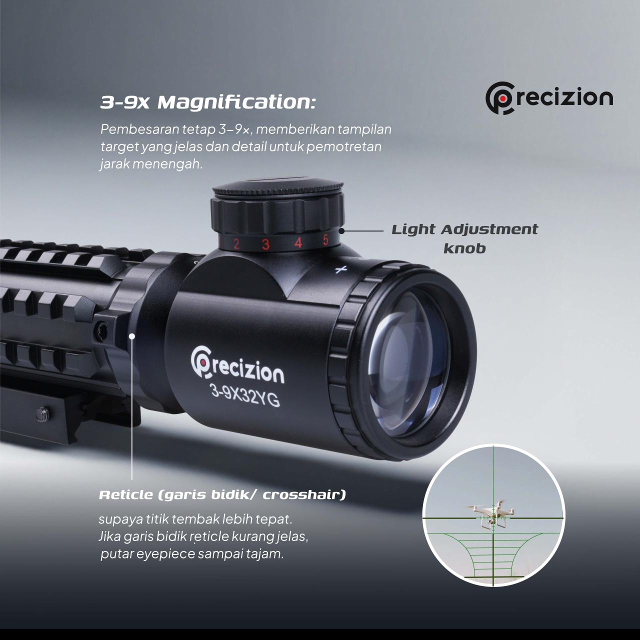 RIFLE SCOPE 3-9X32 YG